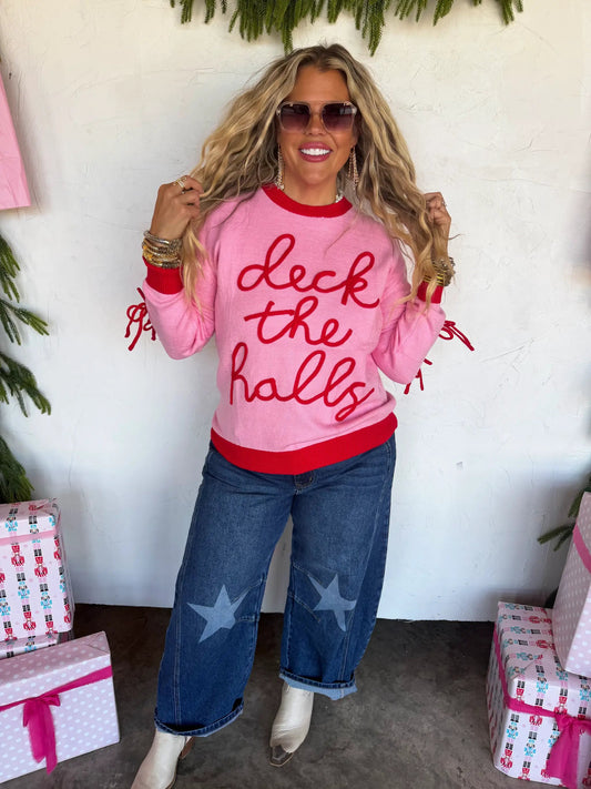 PREORDER- DECK THE HALLS BOW SWEATER by BLAKELEY