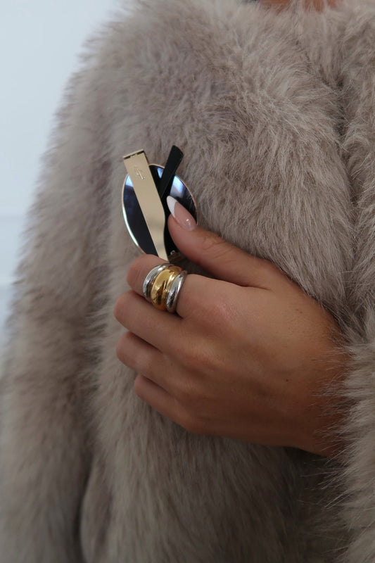 TWO TONED DOME RING  by Chansuttpearls