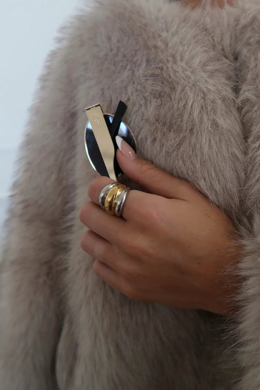 TWO TONED DOME RING  by Chansuttpearls