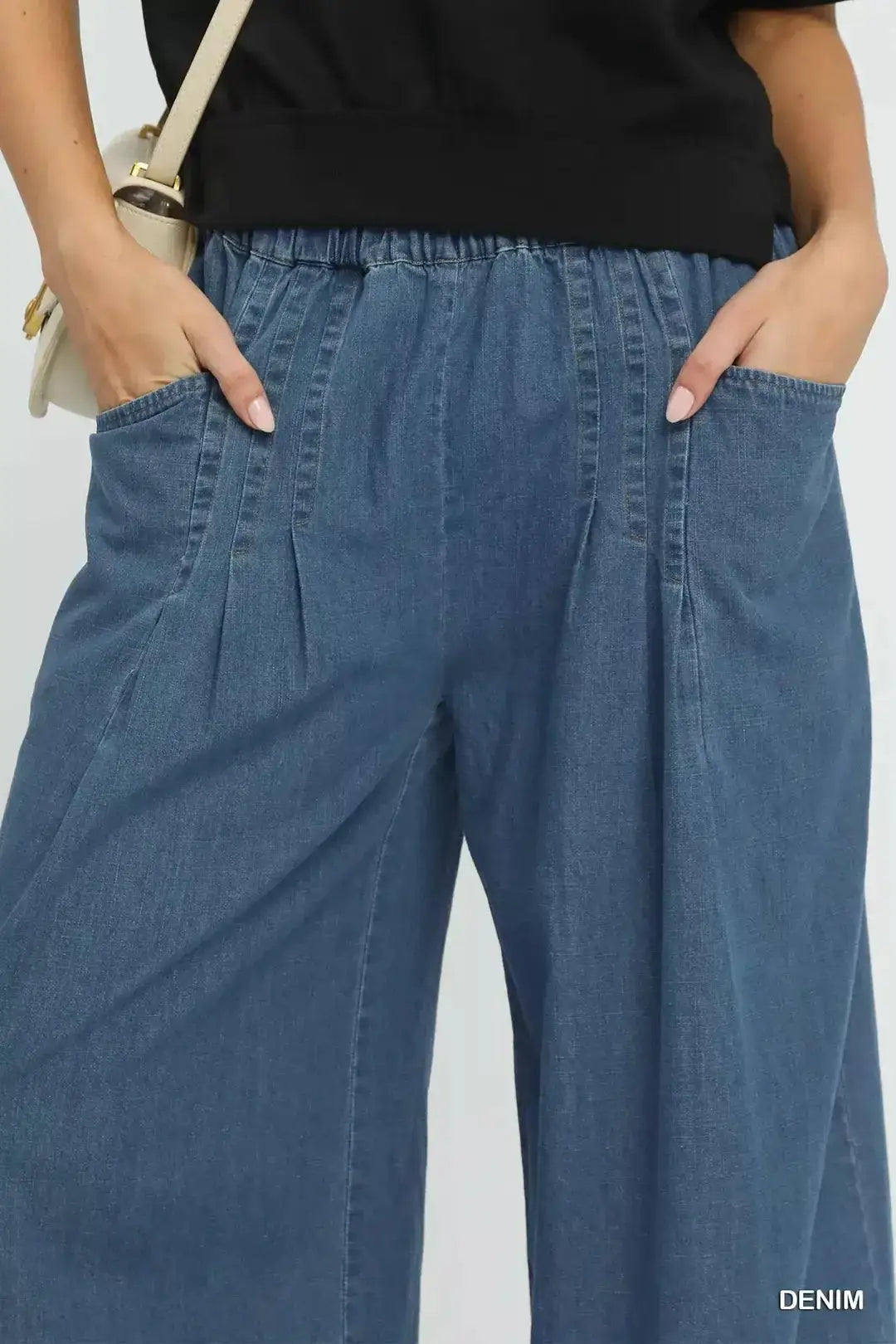 Umgee Stone Washed Wide Leg Pants by Trendsi