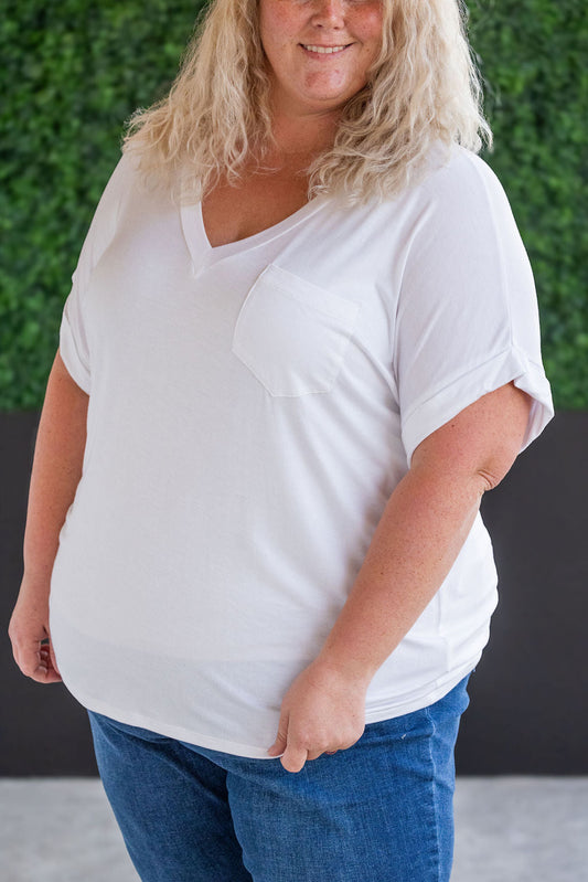 IN STOCK Sierra Pocket Top - White FINAL SALE