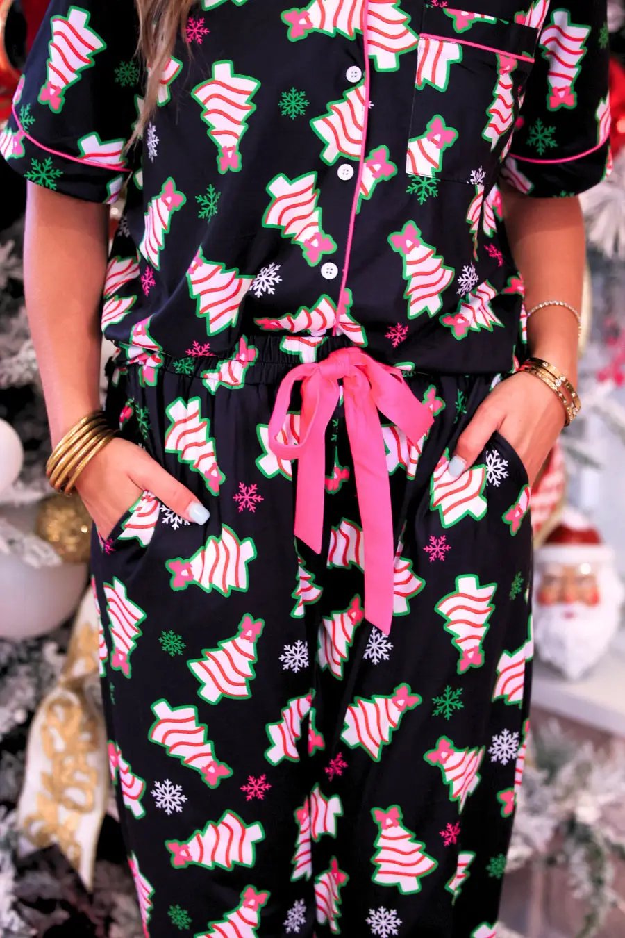 PREORDER- Merry Bow Christmas Treat Ruffle Pajama Set by Jess Lea