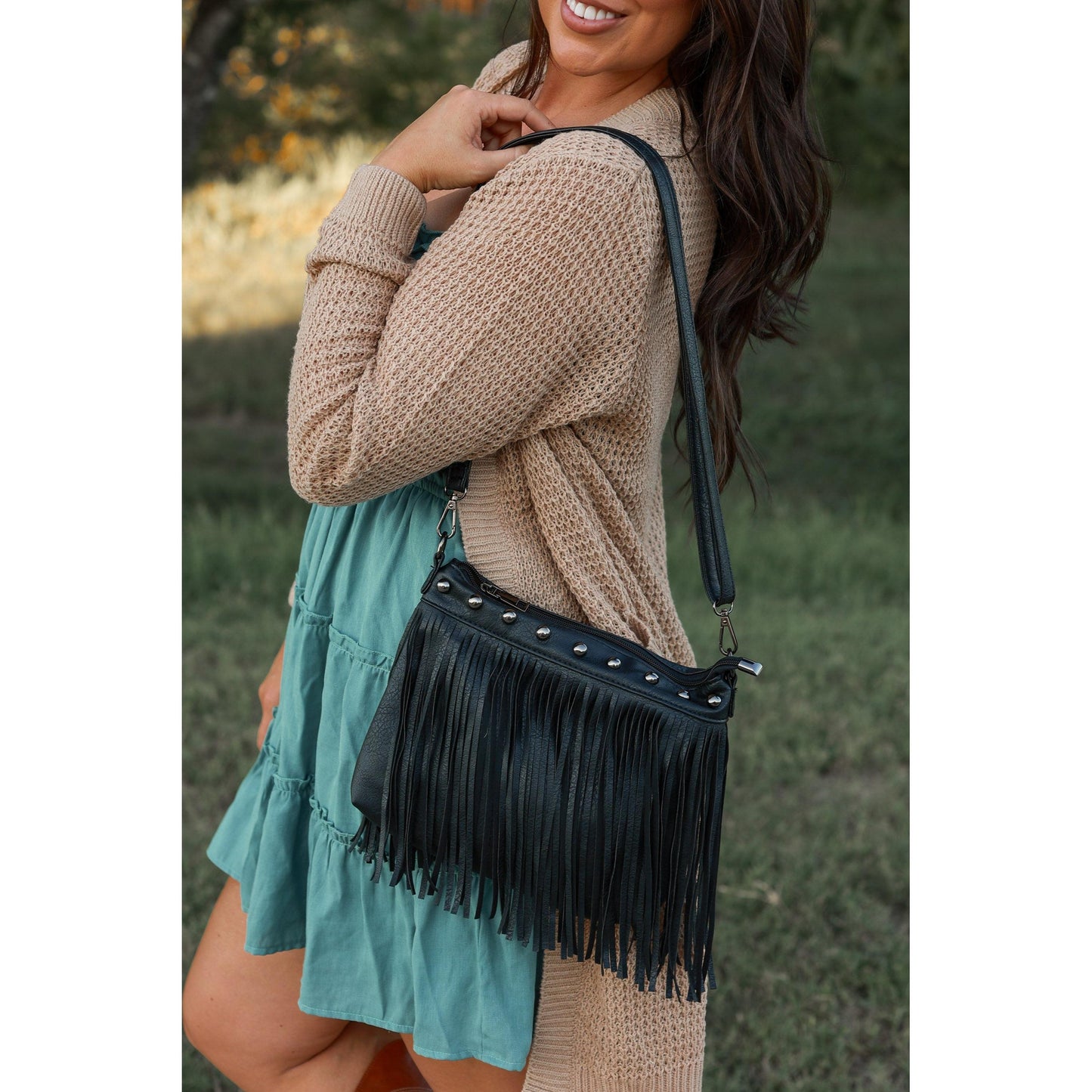 Ready to Ship | The Nora - Black Fringe Bags