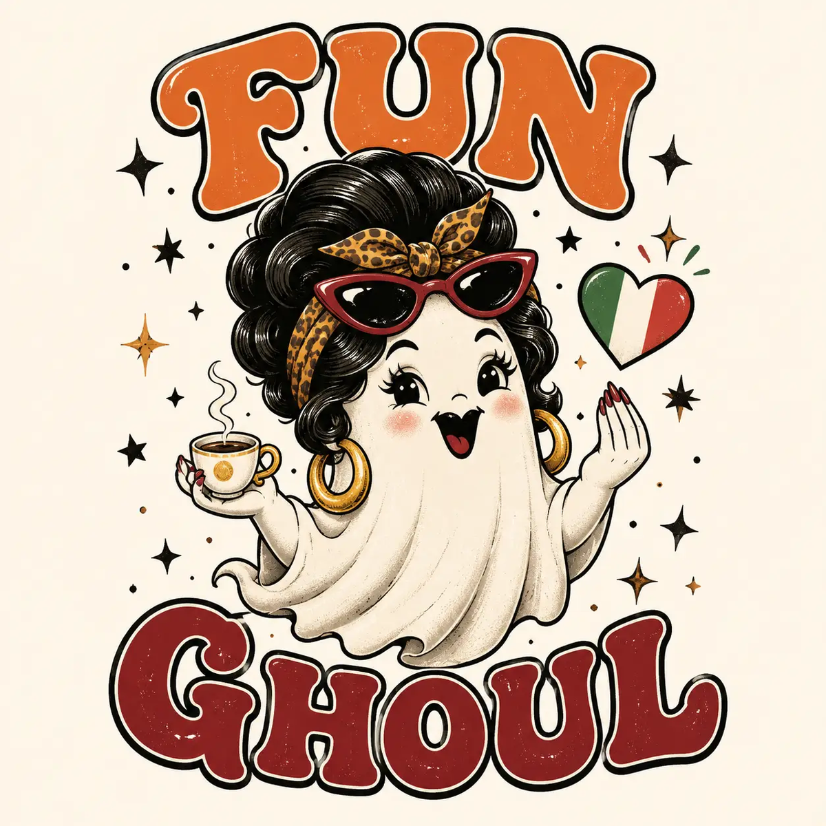 Fun Ghoul Inside Out Sweatshirt Retro Italian American Ghost Spooky Season by Knitted Grace