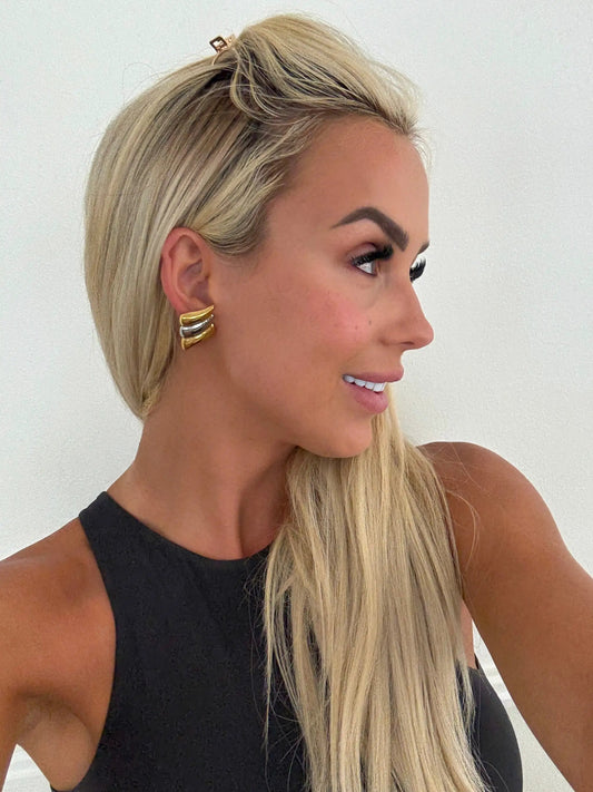 TWO TONED SARAH EARRING by Chansuttpearls