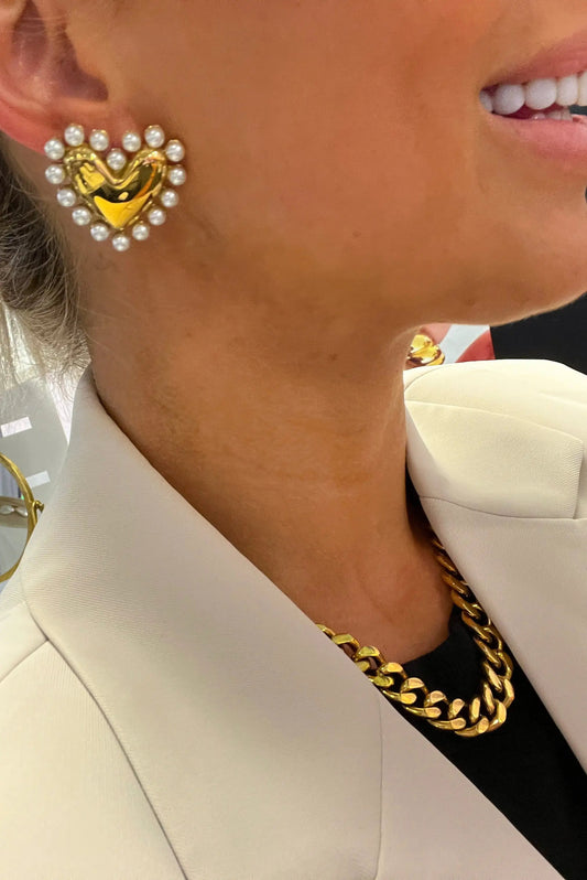 PEARL HEART EARRINGS by Chansuttpearls