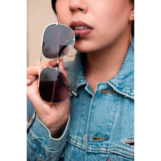 Ready to Ship | The Alex Gold/Gray- High Quality Unisex Aviator Sunglasses