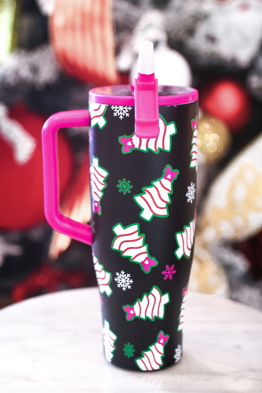PREORDER- Bow Christmas Treat Snowflake Sleek Tumbler by Jess Lea