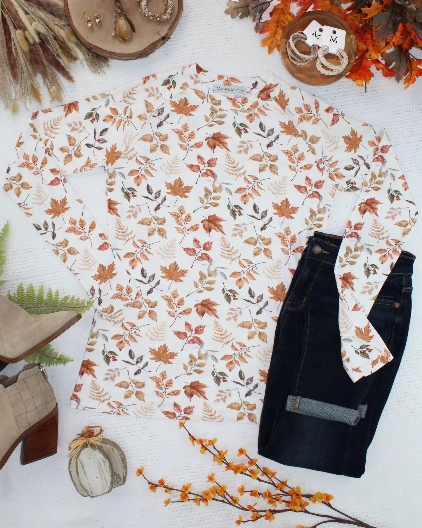 IN STOCK Blair Long Sleeve Top - Harvest Leaves by Michelle Mae
