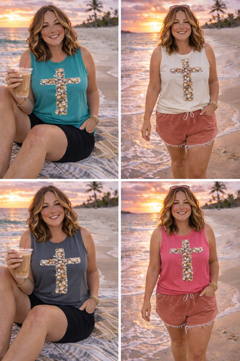 Shell Cross Coastal Tank | Knitted Grace