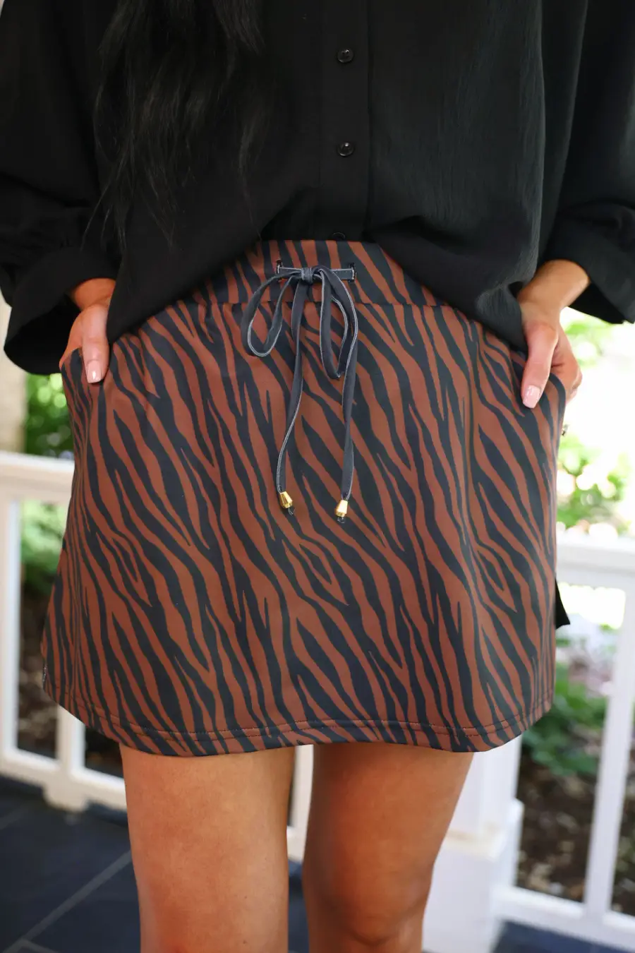 Chocolate Zebra Skort Preorder Soft Lightweight Fabric With Stretch by Jess Lea
