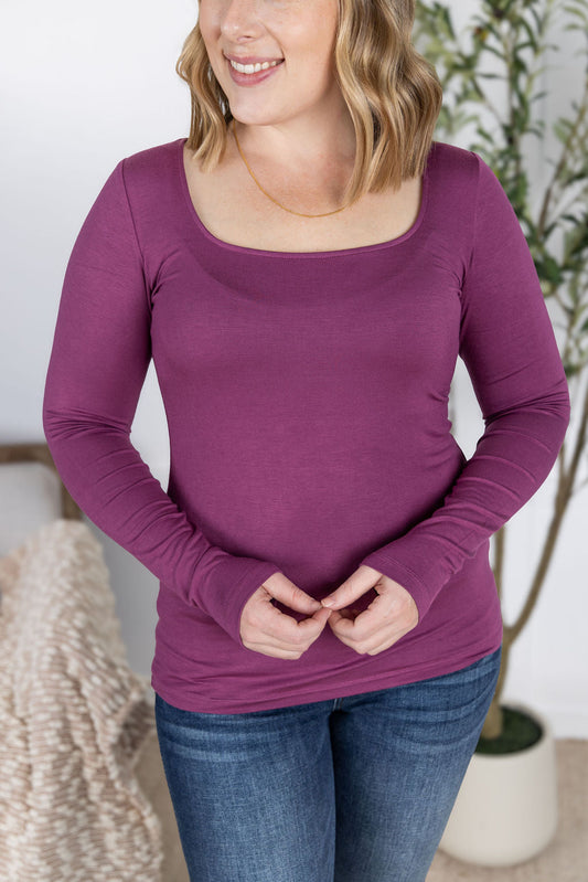 IN STOCK Alyssa Long Sleeve Top - Mulberry FINAL SALE