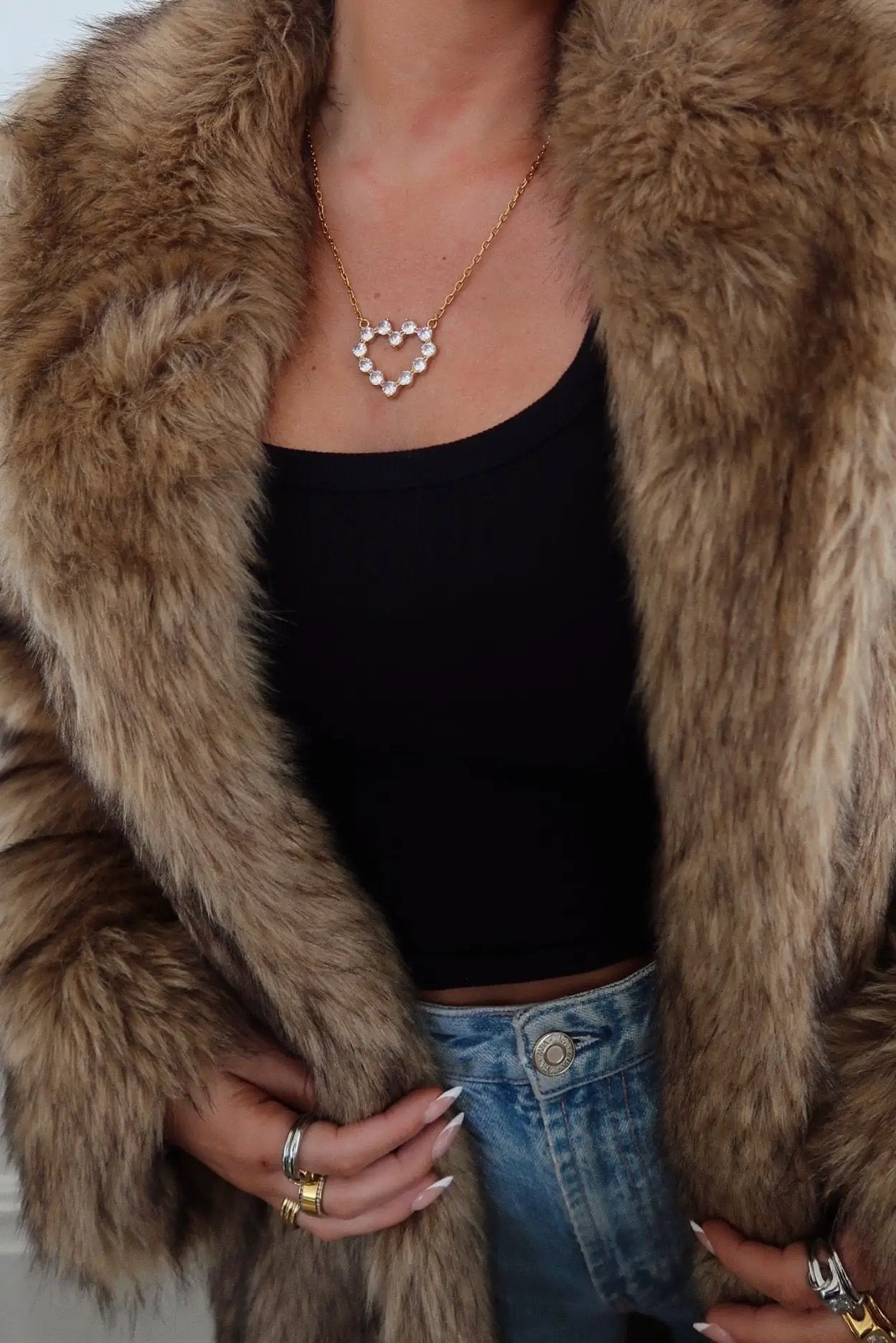 LARGE DIAMOND HEART NECKLACE  by Chansuttpearls