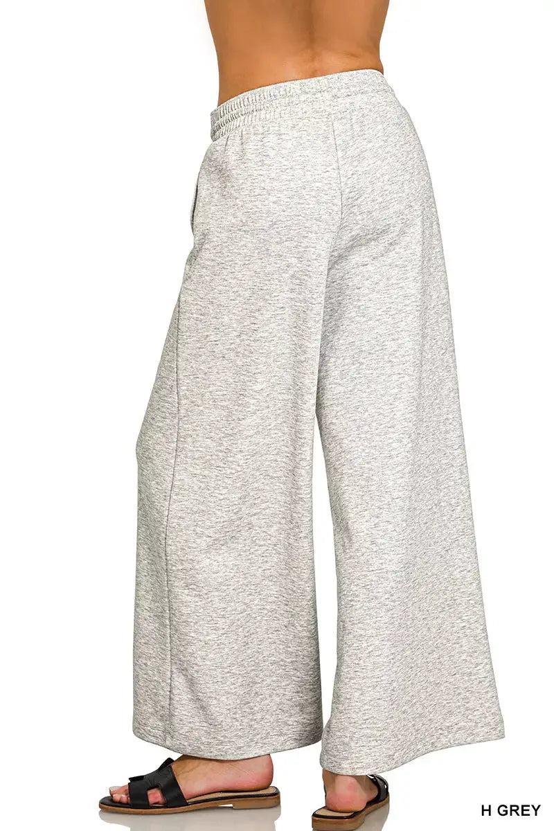 Zenana Scuba Drawstring Wide Leg Pants by Trendsi