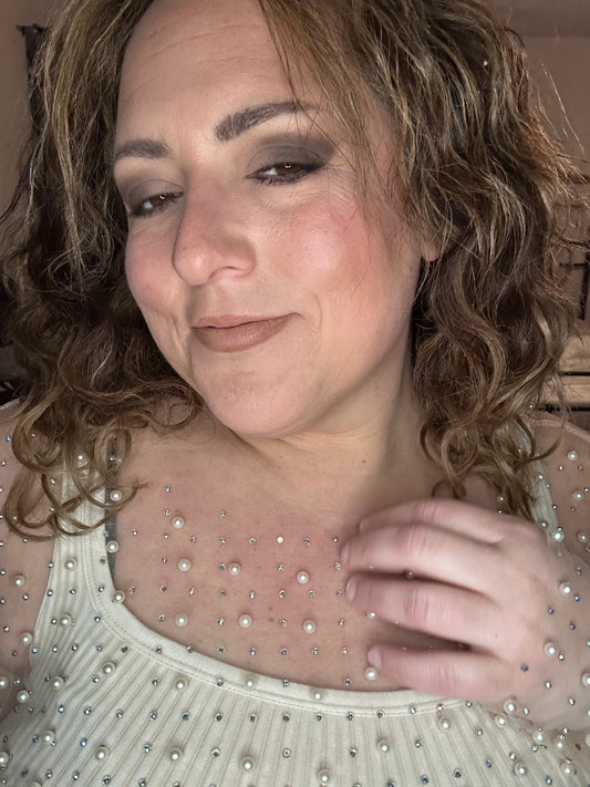 All That Glitters Beaded Soft and Stretchy Mesh