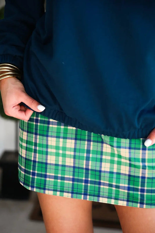 Mia Printed Pullover Parker Plaid With Quarter Zip And Gold Hardware by Jess Lea