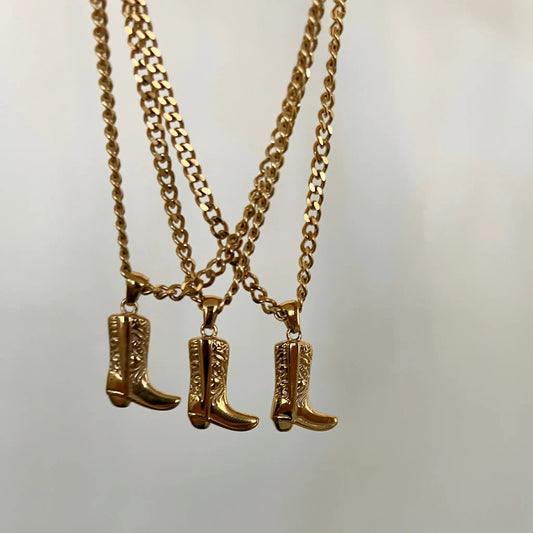 Cowgirl Boot Necklace Adjustable 16 to 18 Inches Water Resistant by Chansuttpearls