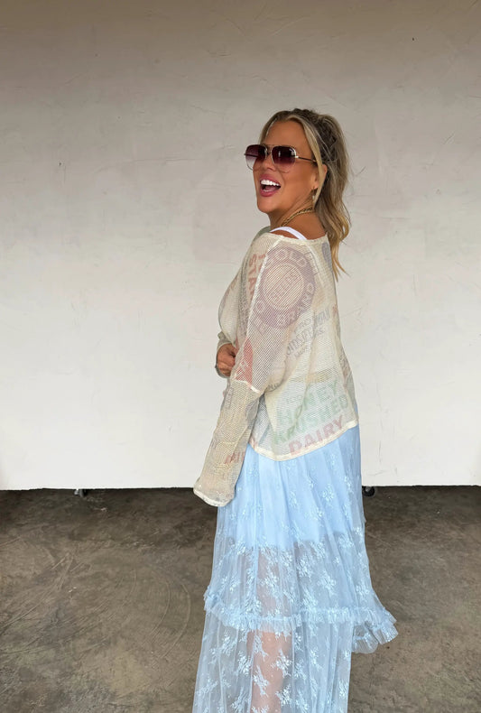 Sunday Market Semi-Sheer Mesh Top by BLAKELEY
