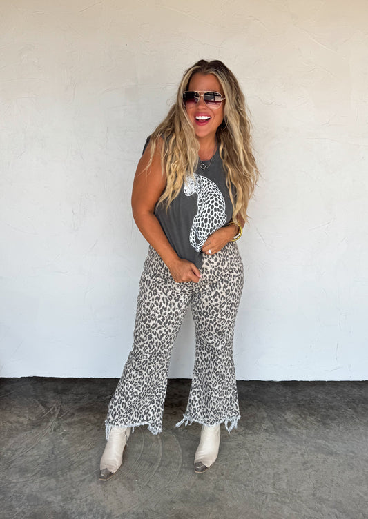 URBAN NON DISTRESSED CHEETAH JEAN