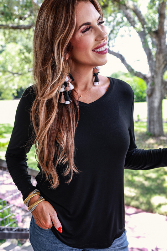 Brittany Basic Long Sleeve Tee for Everyday Wardrobe Essentials by Jess Lea