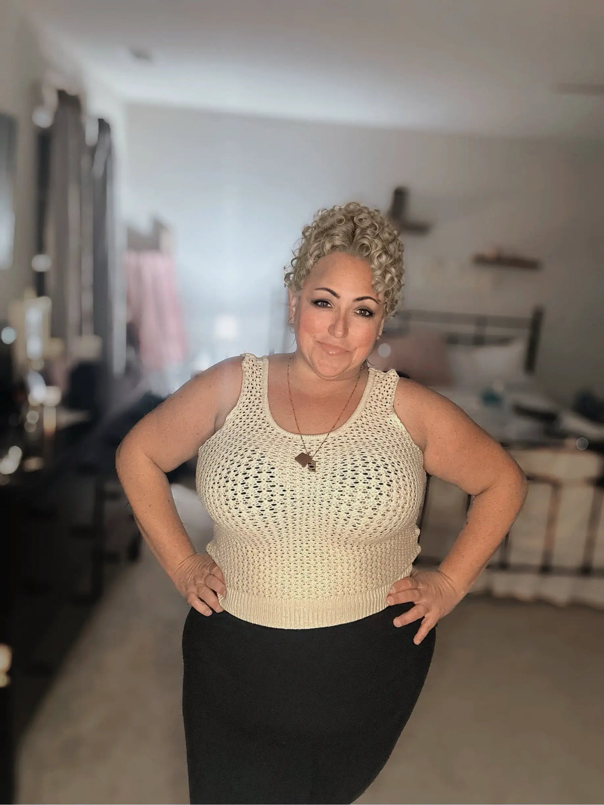 Open Knit Tank by Knitted Grace Boutique
