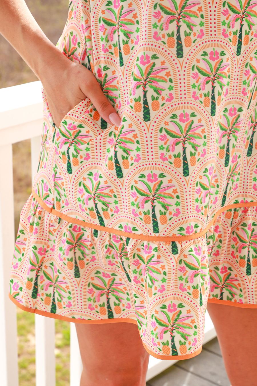 Eliza Ruffle Dress- Pineapple Isle