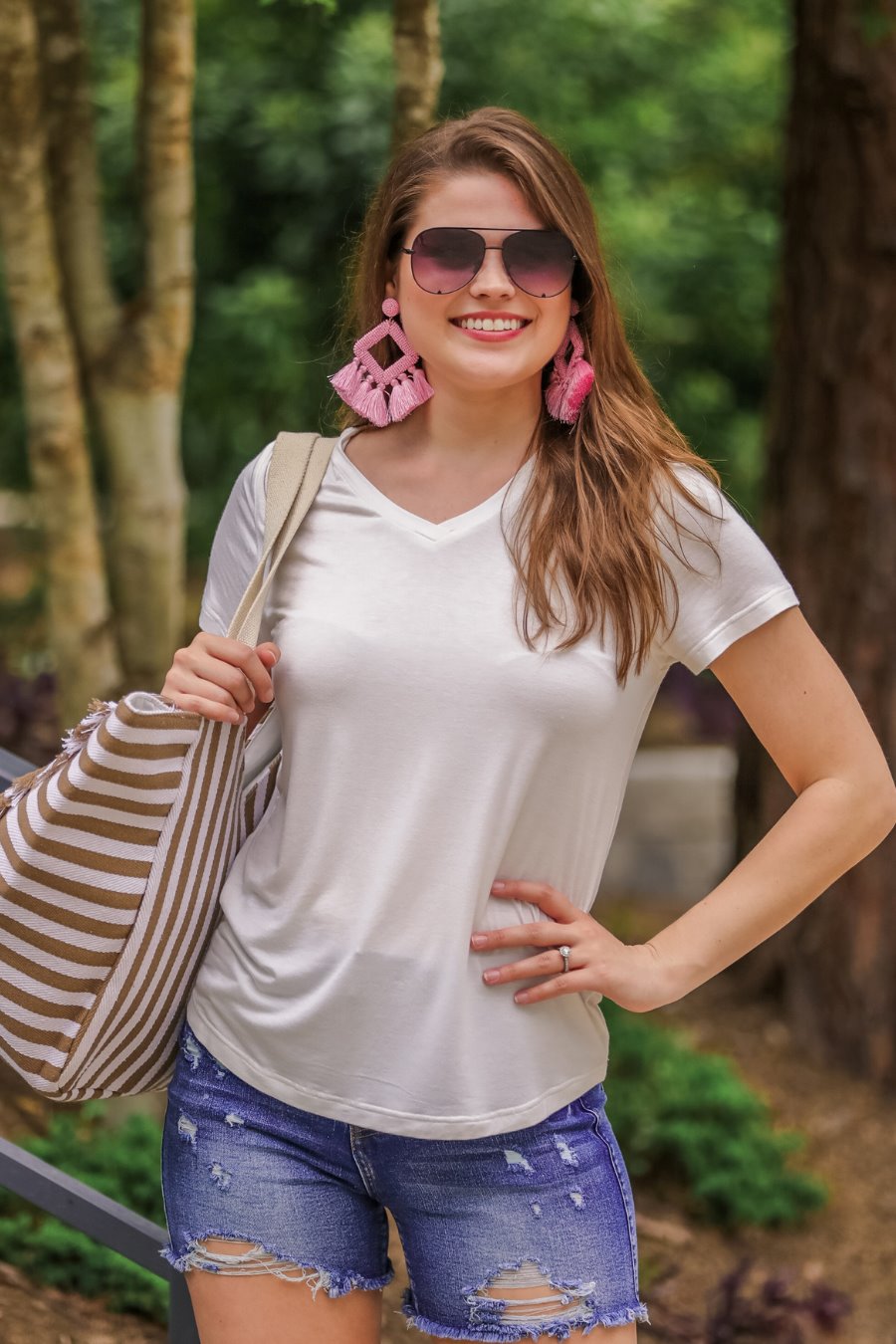 Jess Lea Basic Tee- Ivory