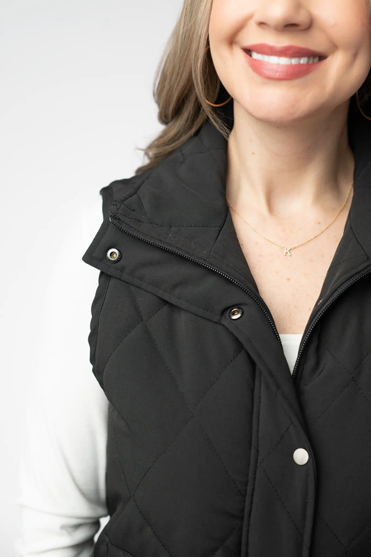 Remy Zip Up Vest - Black by Michelle Mae