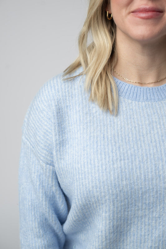 Josie Cozy Crew Sweater - Sky Blue