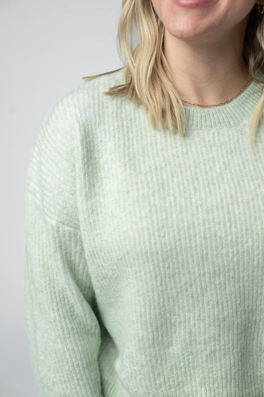 Josie Cozy Crew Sweater - Light Green