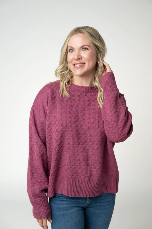 Gianna Pullover Sweater - Raspberry by Michelle Mae