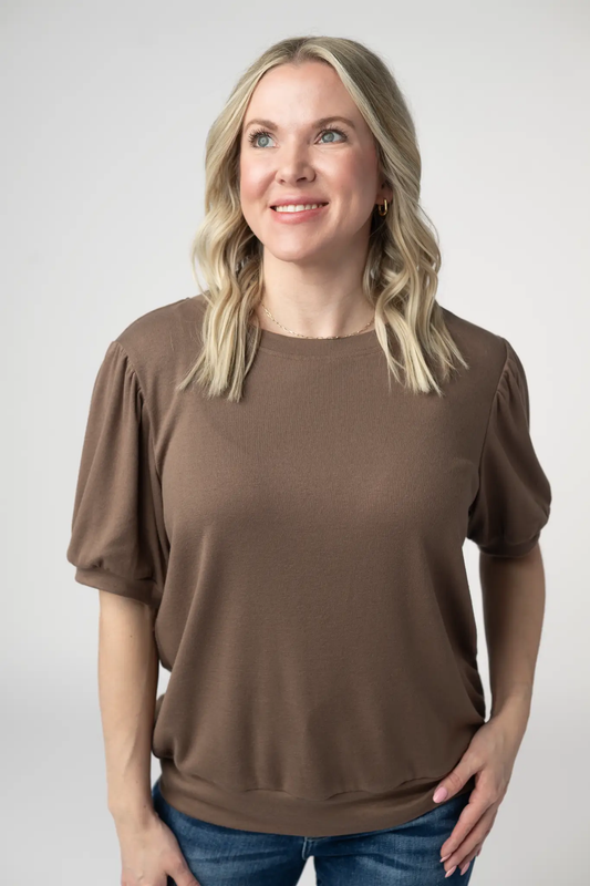 Katie Cozy Top - Mocha by Michelle Mae