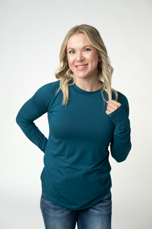 IN STOCK Blair Long Sleeve Top - Teal by Michelle Mae