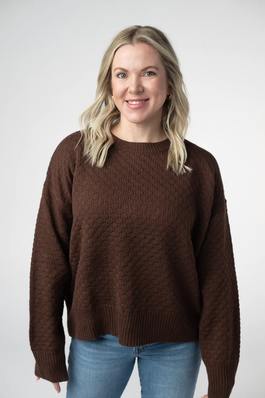 Gianna Pullover Sweater - Brown by Michelle Mae