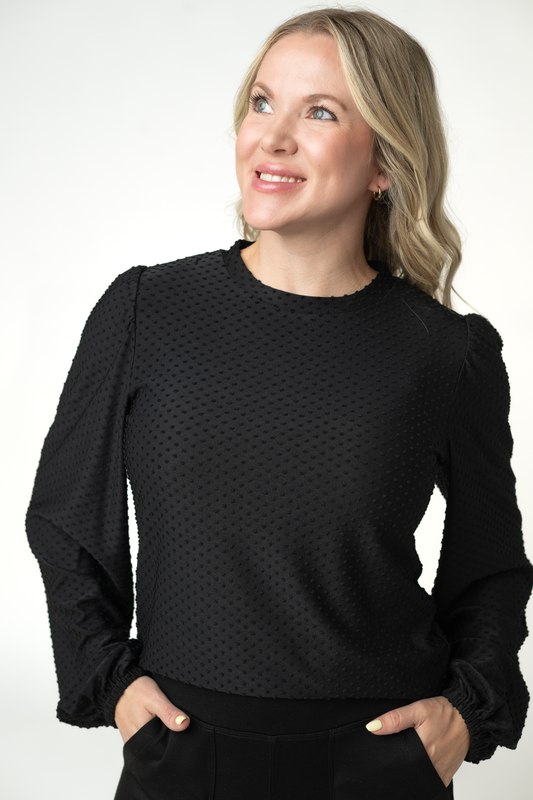 IN STOCK Miranda Dot Top - Black by Michelle Mae