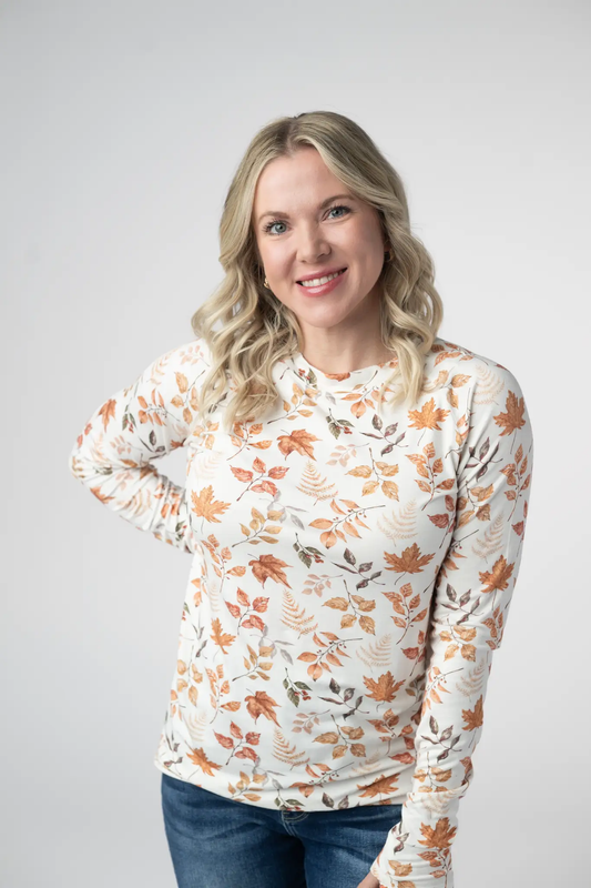 Blair Long Sleeve Top - Harvest Leaves by Michelle Mae