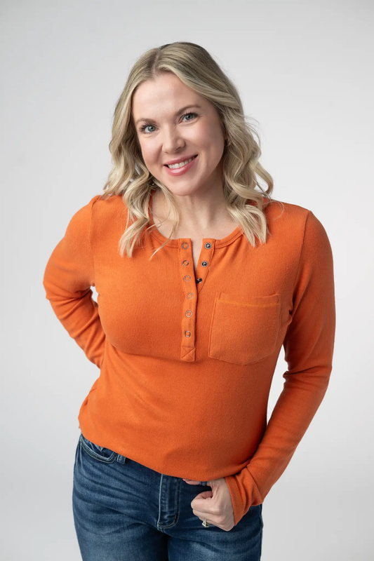 Georgia Long Sleeve Top - Pumpkin Spice by Michelle Mae
