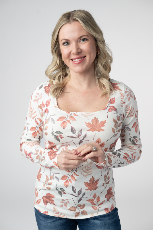 IN STOCK Alyssa Long Sleeve Top - Harvest Leaves by Michelle Mae