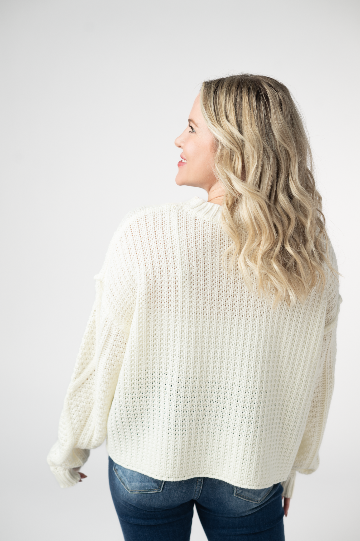 IN STOCK Cable Knit Sweater - Ivory by Michelle Mae