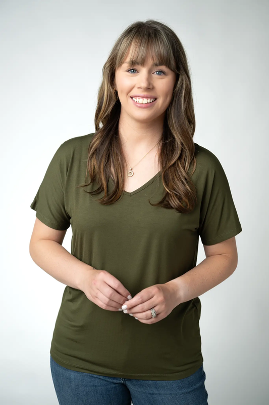 Chloe Cozy Top - Dark Olive by Michelle Mae