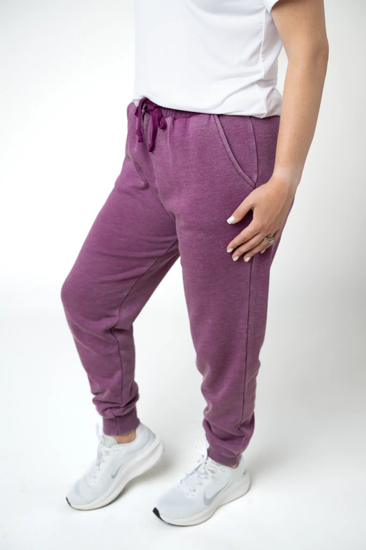 Vintage Wash Joggers - Purple by Michelle Mae