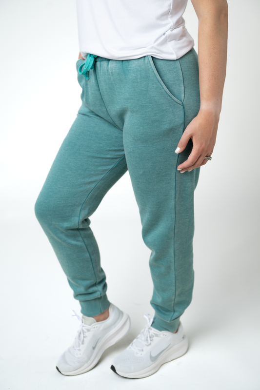 IN STOCK Vintage Wash Joggers - Teal by Michelle Mae