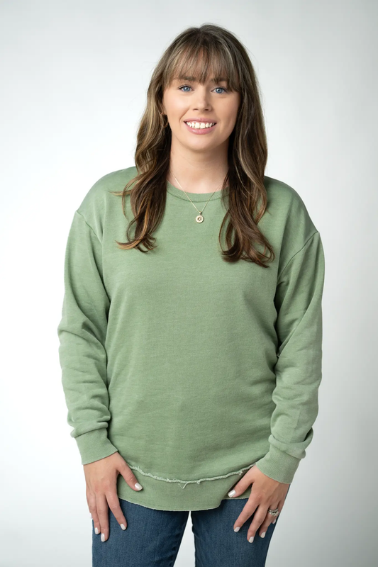 Vintage Wash Pullover - Olive by Michelle Mae