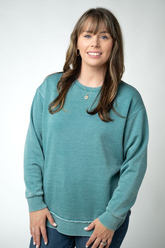 Vintage Wash Pullover - Teal by Michelle Mae
