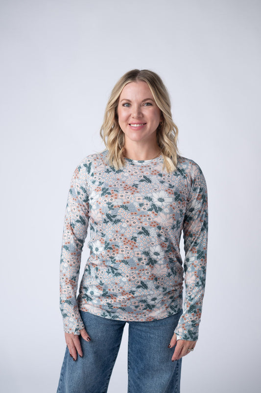 Blair Long Sleeve Top - Ditsy Blush Floral