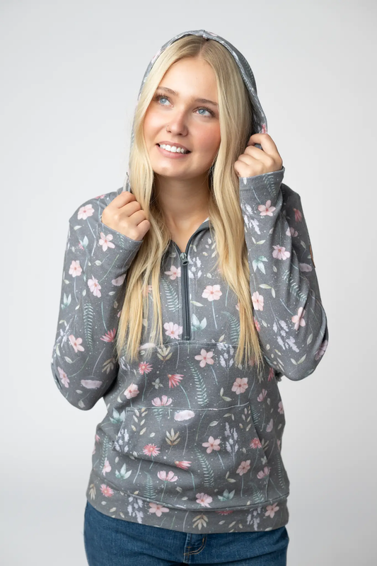 HalfZip Hoodie - Wildflower Meadow by Michelle Mae