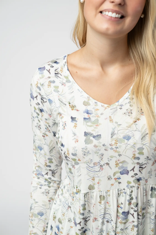 Long Sleeve Sarah Ruffle Top - Olive Meadow by Michelle Mae