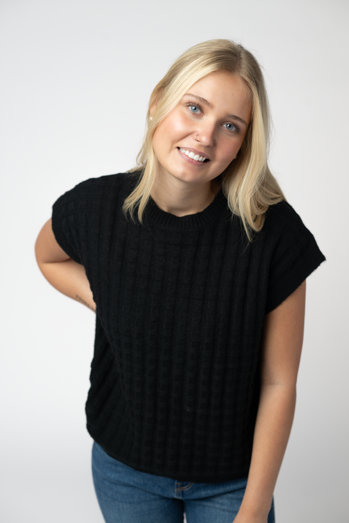 IN STOCK Kelly Knitted Top - Black by Michelle Mae