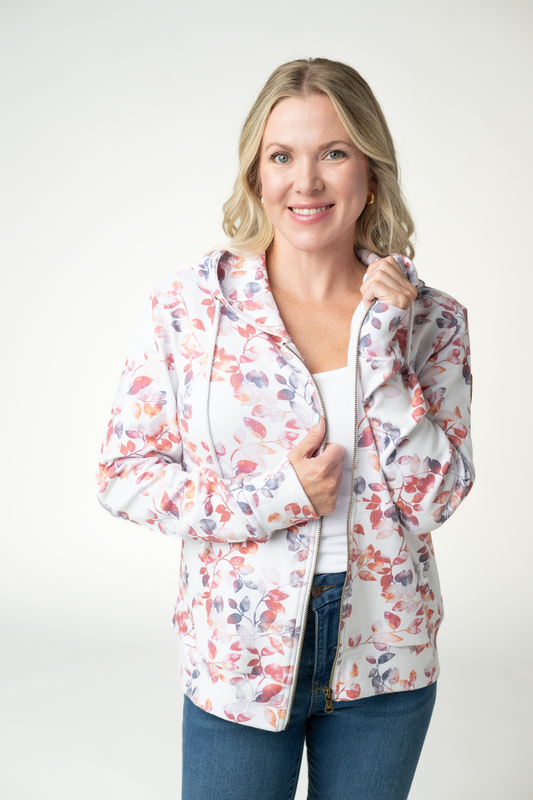 IN STOCK Fullzip Hoodie - Autumn Watercolor by Michelle Mae