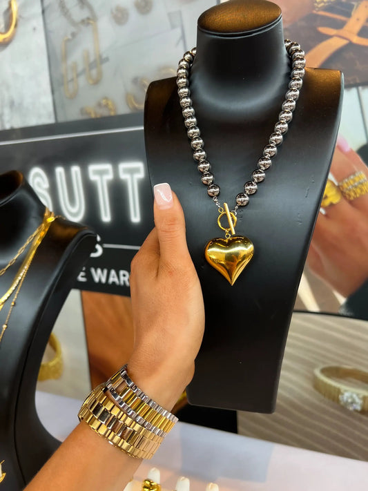 GLAM HEART NECKLACE by Chansuttpearls